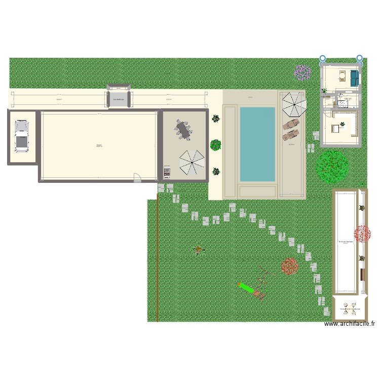 Pool House. Plan de 17 pièces et 334 m2