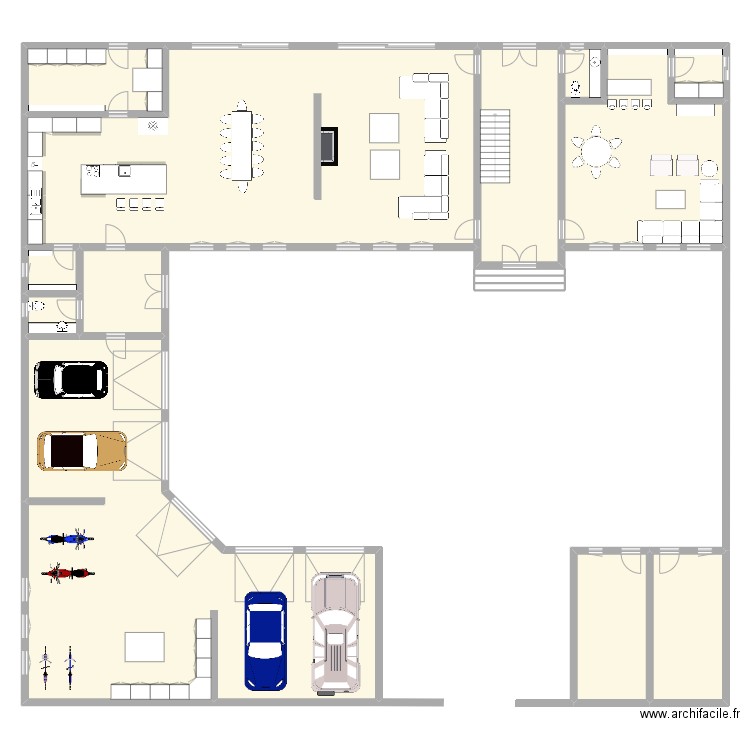 maison 2. Plan de 9 pièces et 204 m2