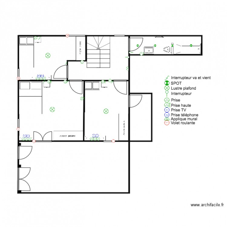 Plan Projet Agop 1ér étage électricité. Plan de 0 pièce et 0 m2