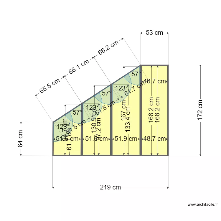 Meuble sous escalier. Plan de 