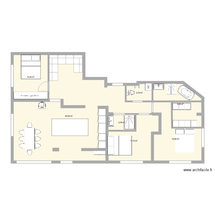 Chambre. Plan de 0 pièce et 0 m2