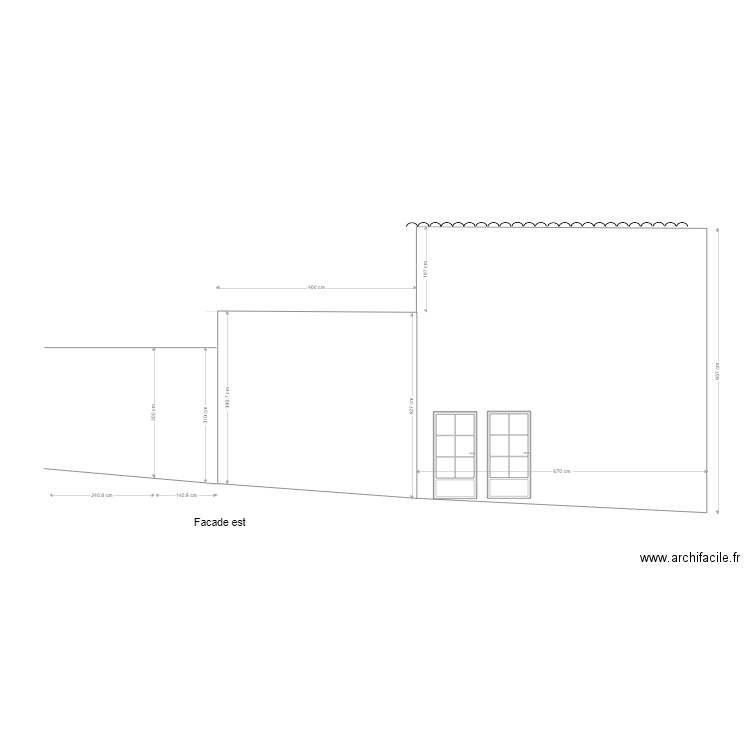 facade. Plan de 0 pièce et 0 m2