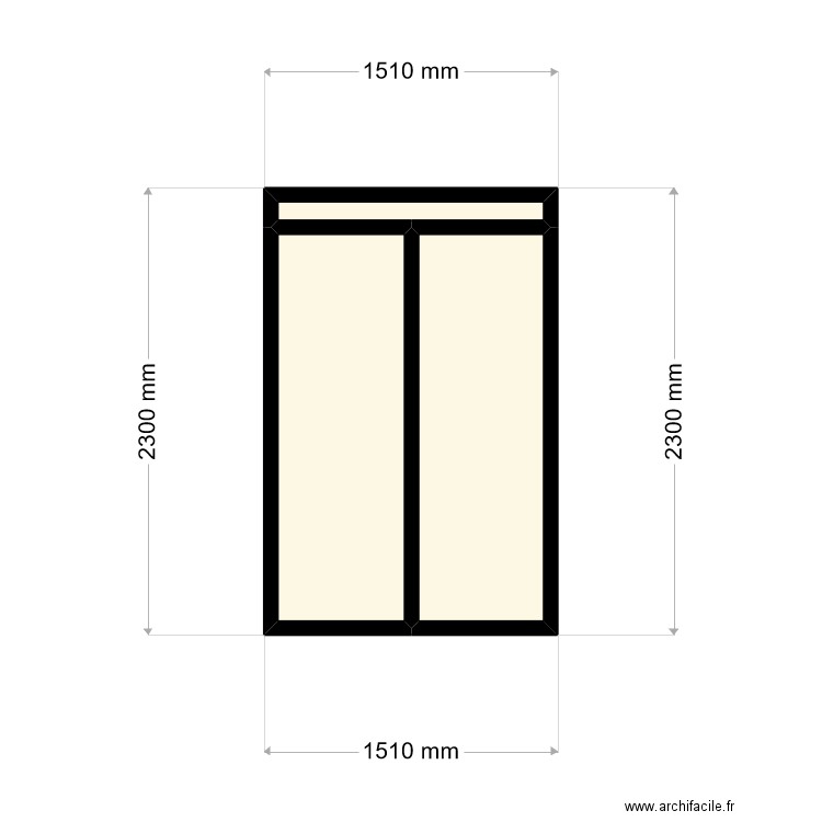 Repere PP. Plan de 3 pièces et 3 m2