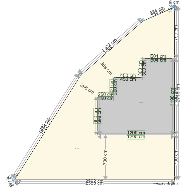 pl impl. Plan de 2 pièces et 412 m2