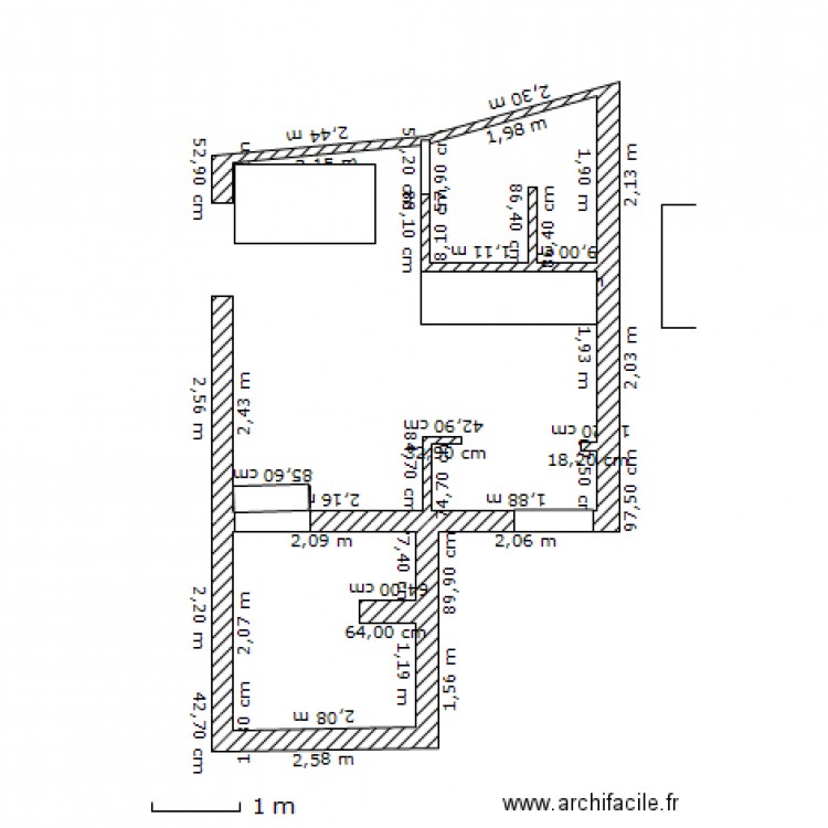 loge 1. Plan de 0 pièce et 0 m2