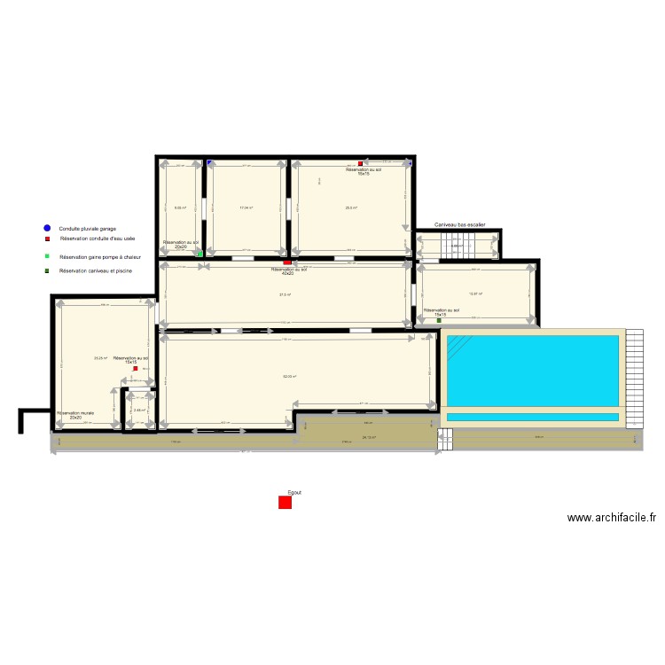 Réservation plancher VS. Plan de 0 pièce et 0 m2