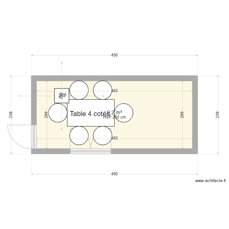 Terrasse. Plan de 1 pièce et 9 m2