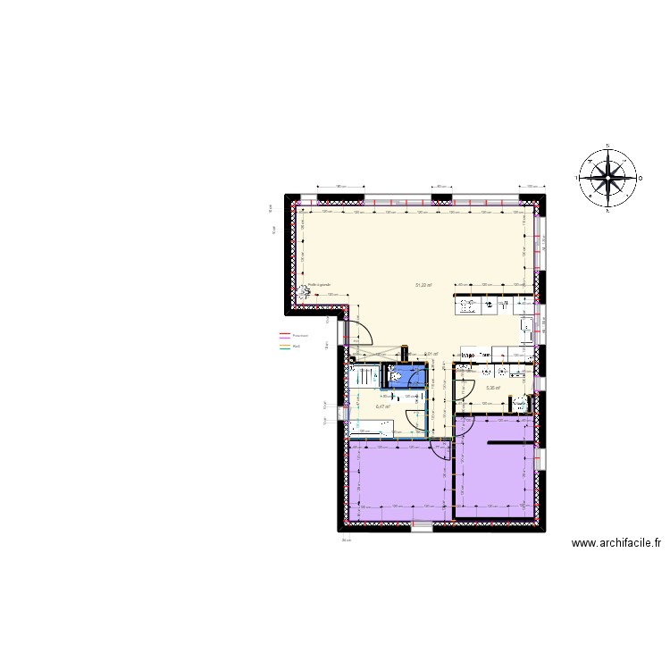 Maison plan placo. Plan de 11 pièces et 188 m2