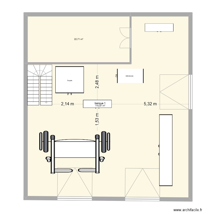aappart. Plan de 2 pièces et 139 m2