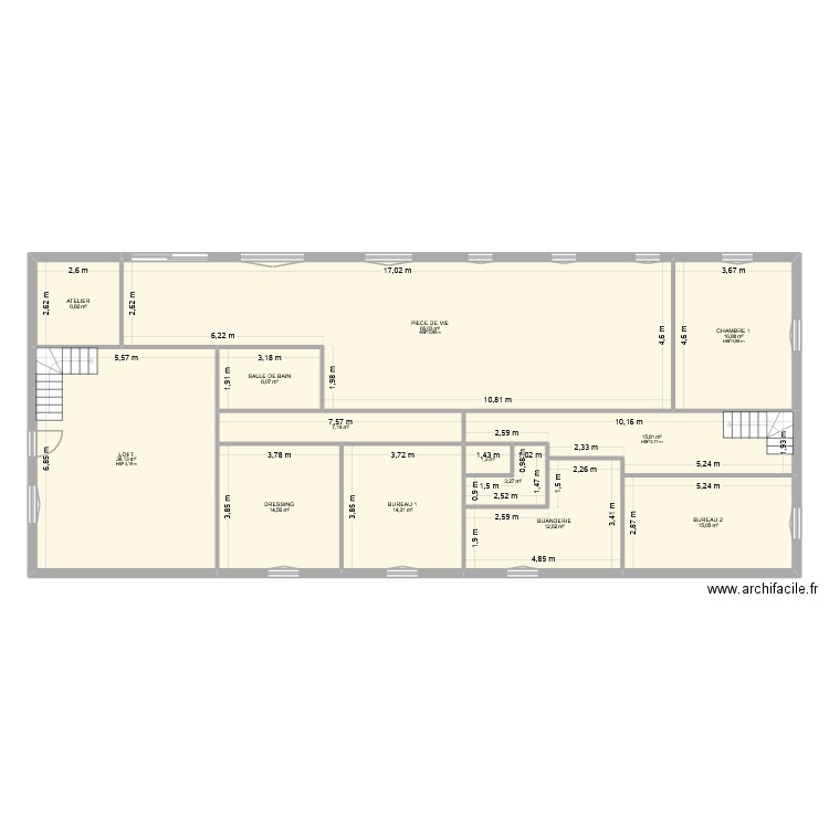 BOULIN RDC. Plan de 13 pièces et 218 m2