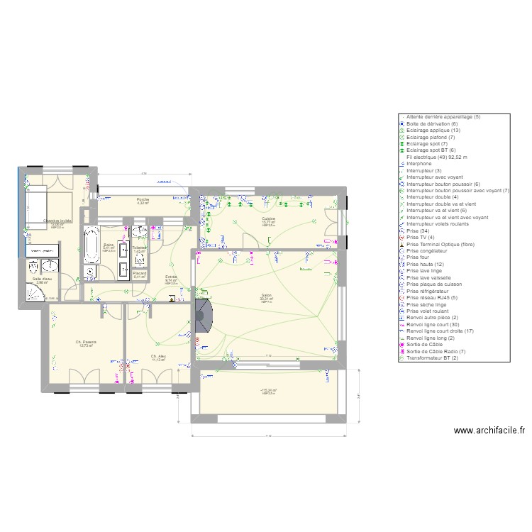 Villa Iris RDC v1. Plan de 13 pièces et 123 m2