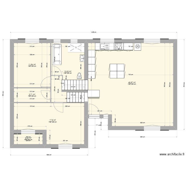 maussane 1 rdc. Plan de 6 pièces et 98 m2