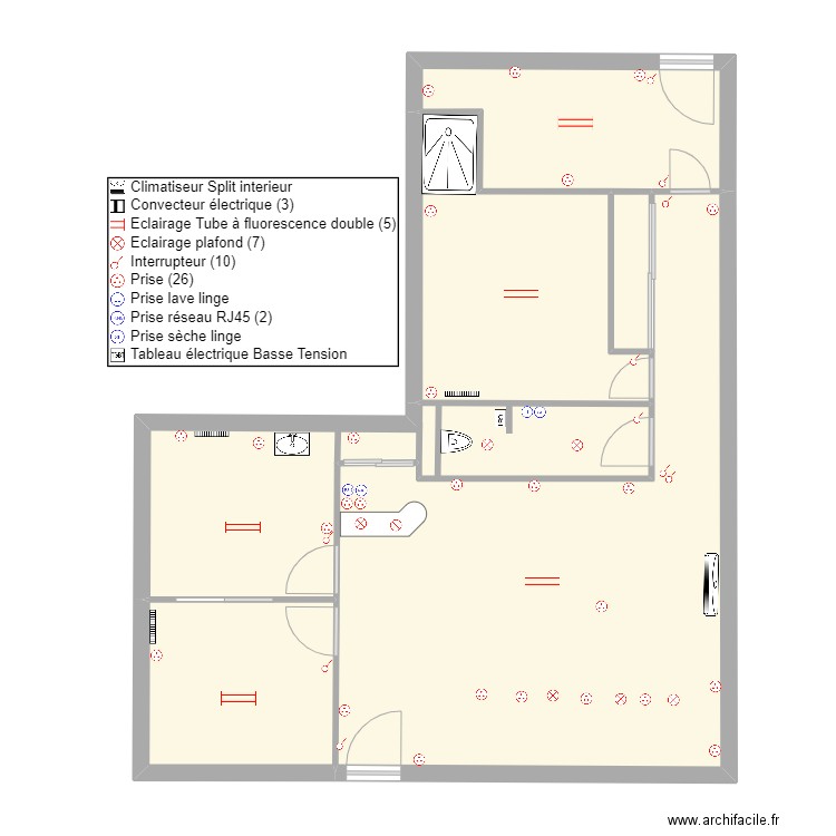 BEAUTY BAR INSTITUT . Plan de 6 pièces et 79 m2