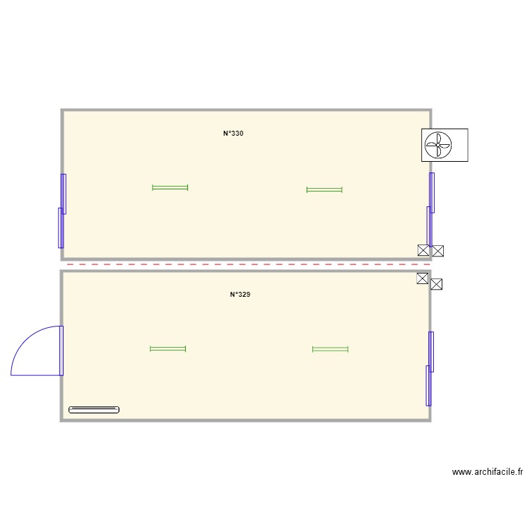 Salle double 329 et 330. Plan de 0 pièce et 0 m2