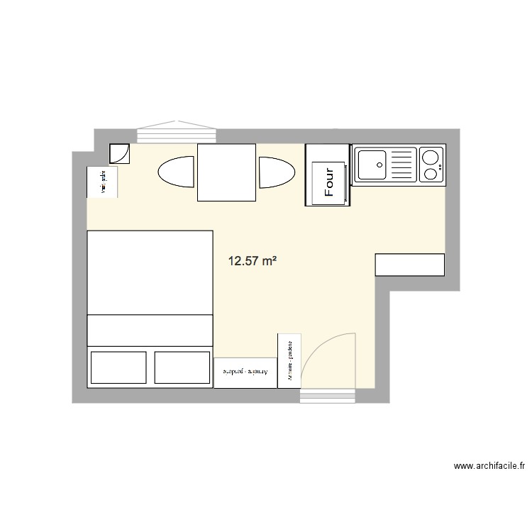 plan studette. Plan de 0 pièce et 0 m2