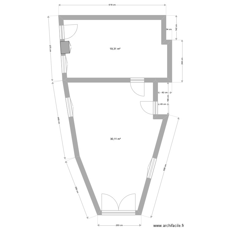 RDC Maison Bibolet - dimensions. Plan de 0 pièce et 0 m2