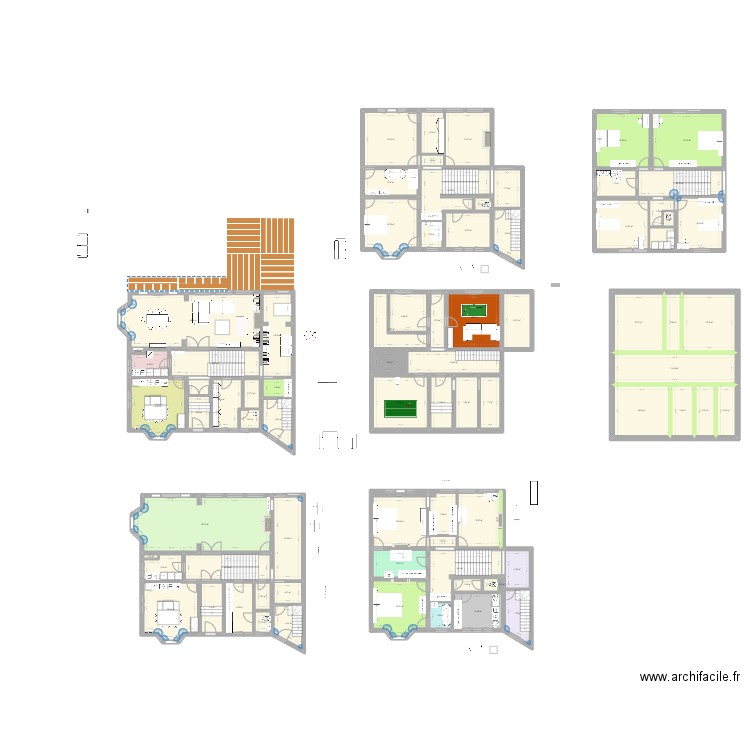 Cuisine . Plan de 77 pièces et 866 m2