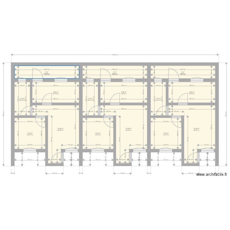 studios nkok. Plan de 15 pièces et 90 m2