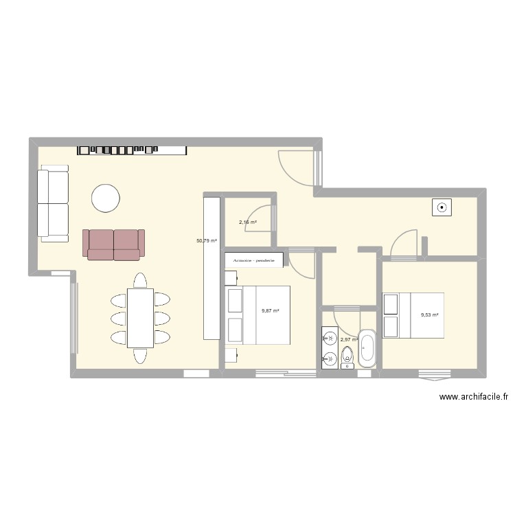 avital 3. Plan de 5 pièces et 75 m2