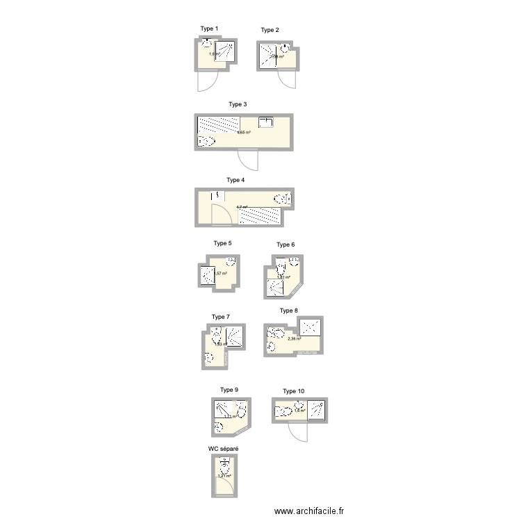 CAMELIA. Plan de 11 pièces et 24 m2