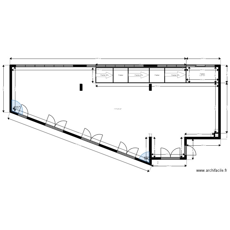 Ballanger VILLEPINTE 93420 Existant JORDAN. Plan de 8 pièces et 134 m2