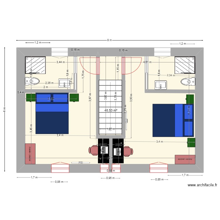 POTAGER EXTENSION 1ER ETAGE. Plan de 1 pièce et 41 m2