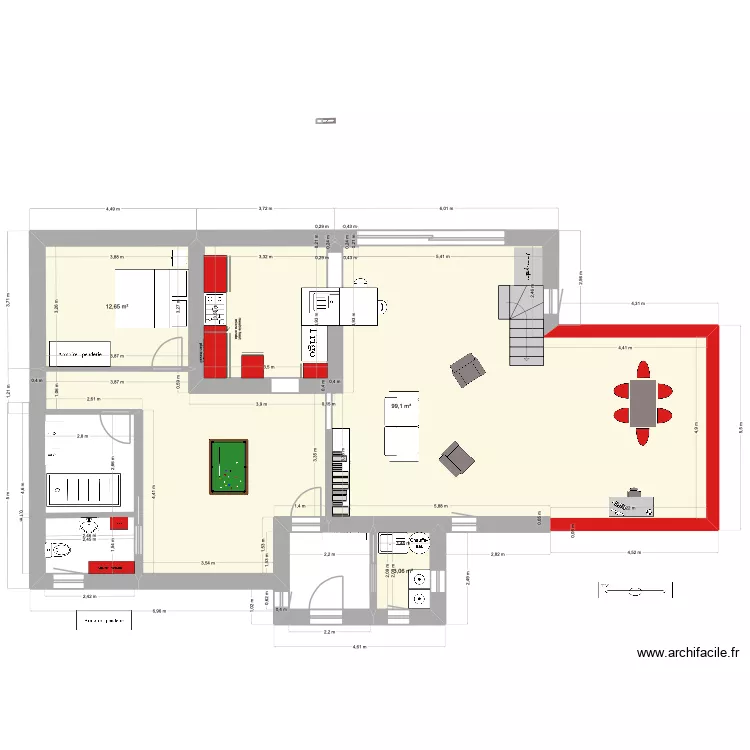 adrets 2. Plan de 3  et 115 m²