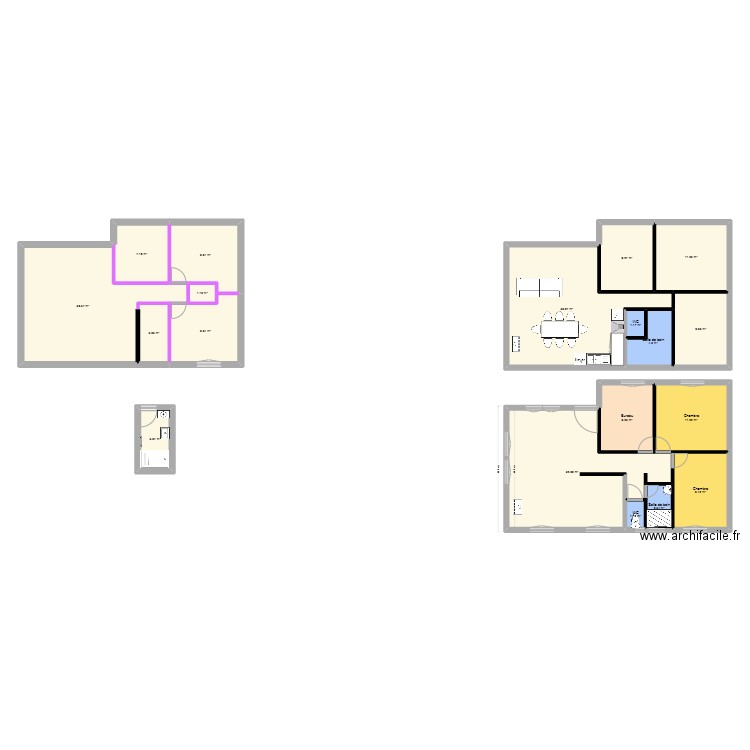  Maison origine. Plan de 19 pièces et 197 m2