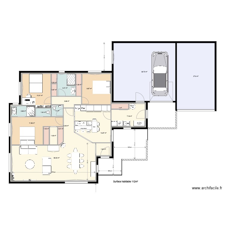 Projet 19 01 2020 vue en plan. Plan de 0 pièce et 0 m2