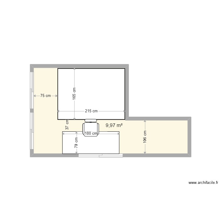 despacho-benitachel-2a. Plan de 1 pièce et 10 m2