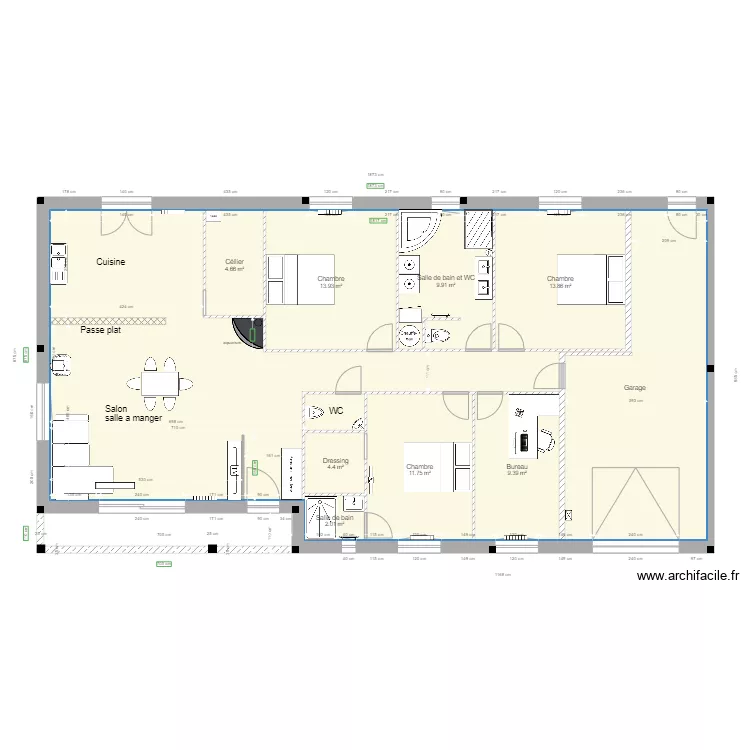 plan maison m&eacute;nili&egrave;re mur rdc. Plan de 