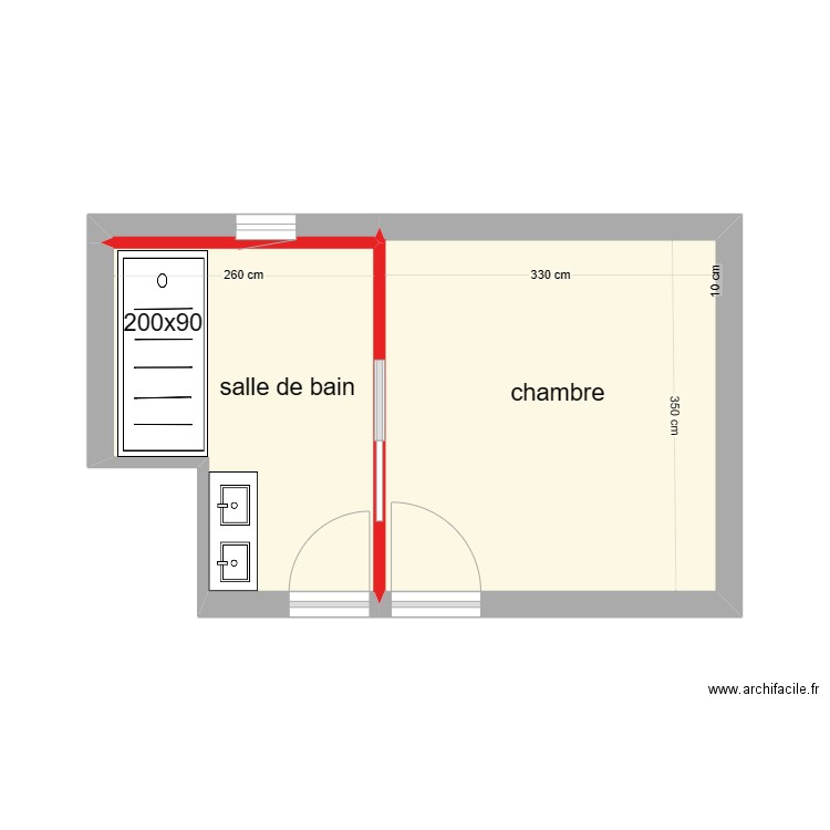 sautereau. Plan de 3 pièces et 19 m2