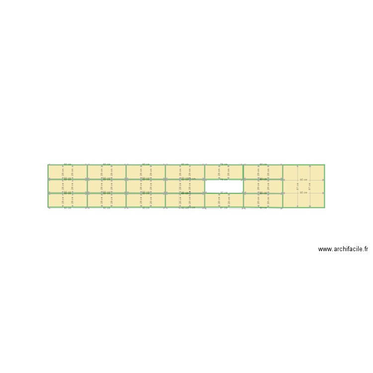 Decoupe marche escalier. Plan de 18 pièces et 5 m2