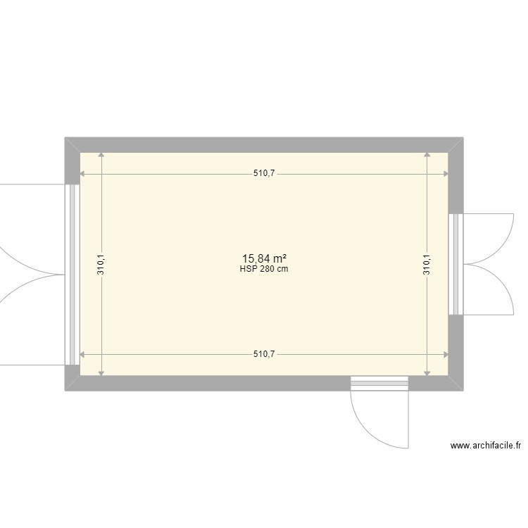 Garage Simple . Plan de 1 pièce et 16 m2