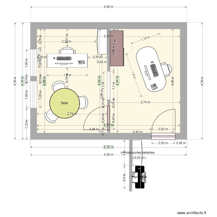 Bureau . Plan de 0 pièce et 0 m2