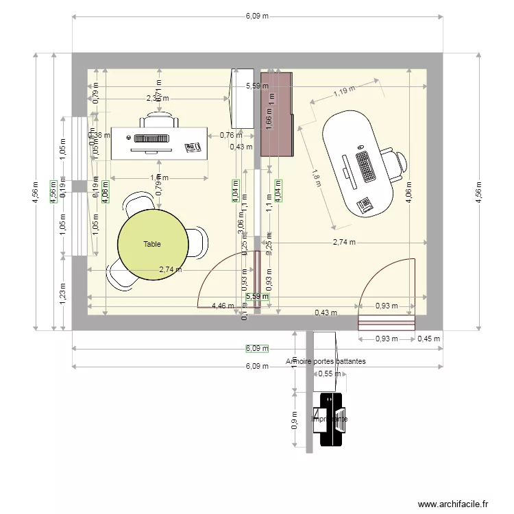 Bureau . Plan de 