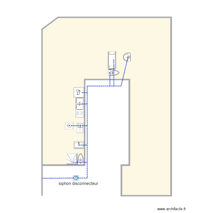 fradin 1459. Plan de 1 pièce et 54 m2