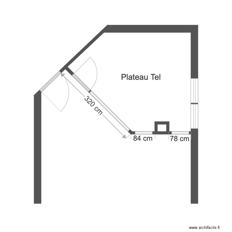 plateau tel. Plan de 2 pièces et 11 m2