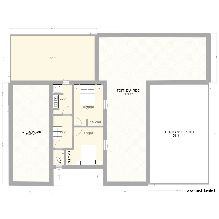 NANTES bis étage. Plan de 9 pièces et 228 m2