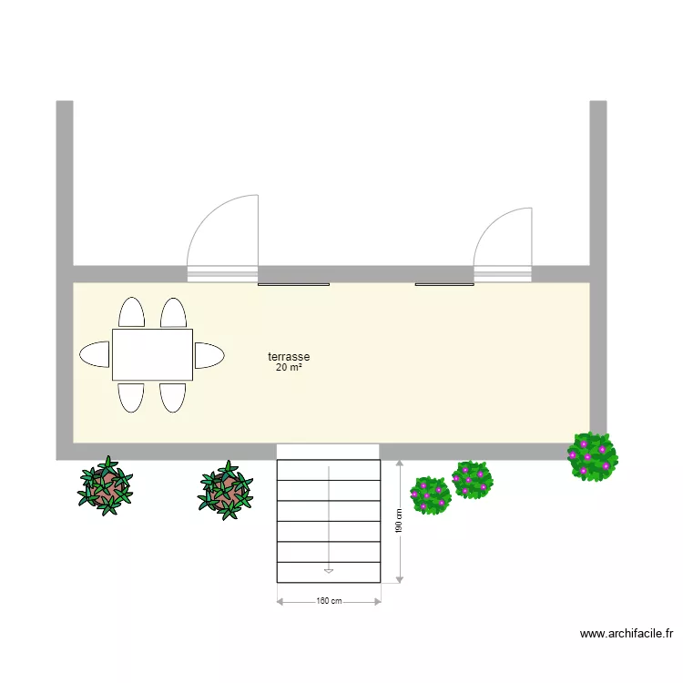 TERRASSE. Plan de 