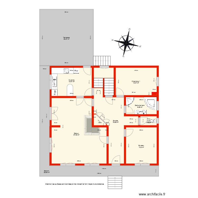 BI 2889 rdc côté. Plan de 0 pièce et 0 m2