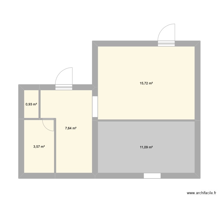 T2 JV. Plan de 5 pièces et 39 m2