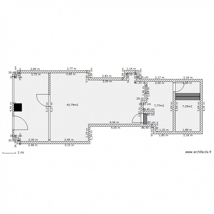 PLAN APRES TRAVAUX SANS MEUBLE. Plan de 0 pièce et 0 m2