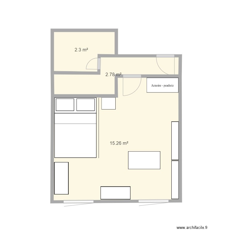 Appartement. Plan de 3 pièces et 20 m2