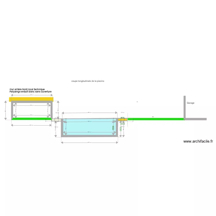 COUPE FACADE OUEST PROJET PISCINE. Plan de 