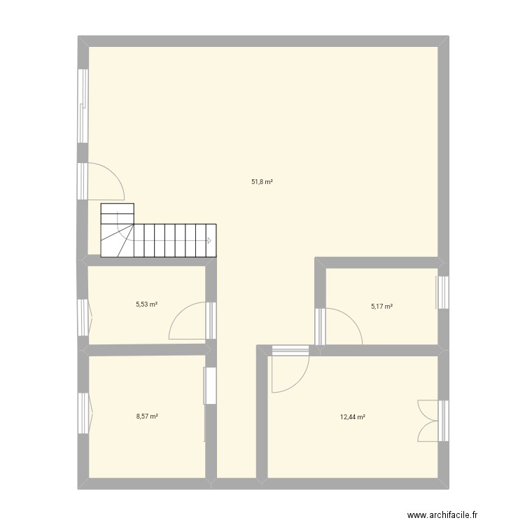 Maison. Plan de 5 pièces et 84 m2
