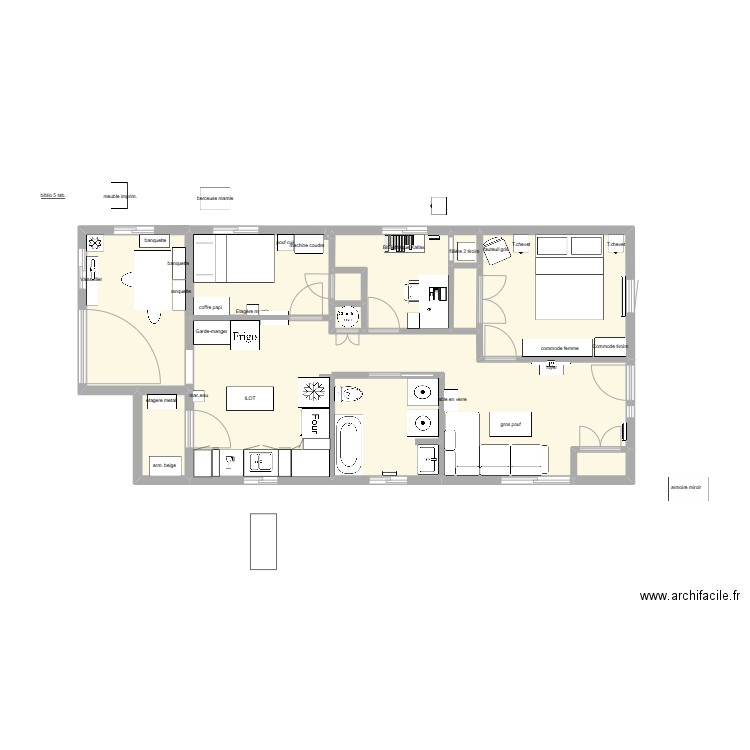 maison1 mod2. Plan de 13 pièces et 71 m2