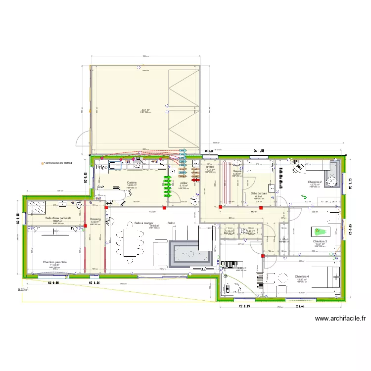 Colin V10 circuits sous dalle. Plan de 