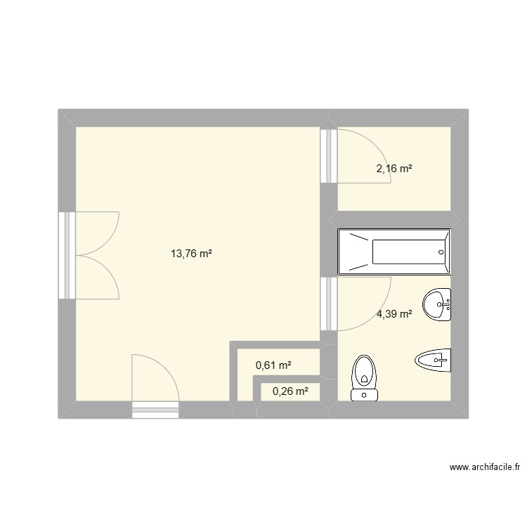 MASTER ROOM ESCARENE. Plan de 5 pièces et 21 m2