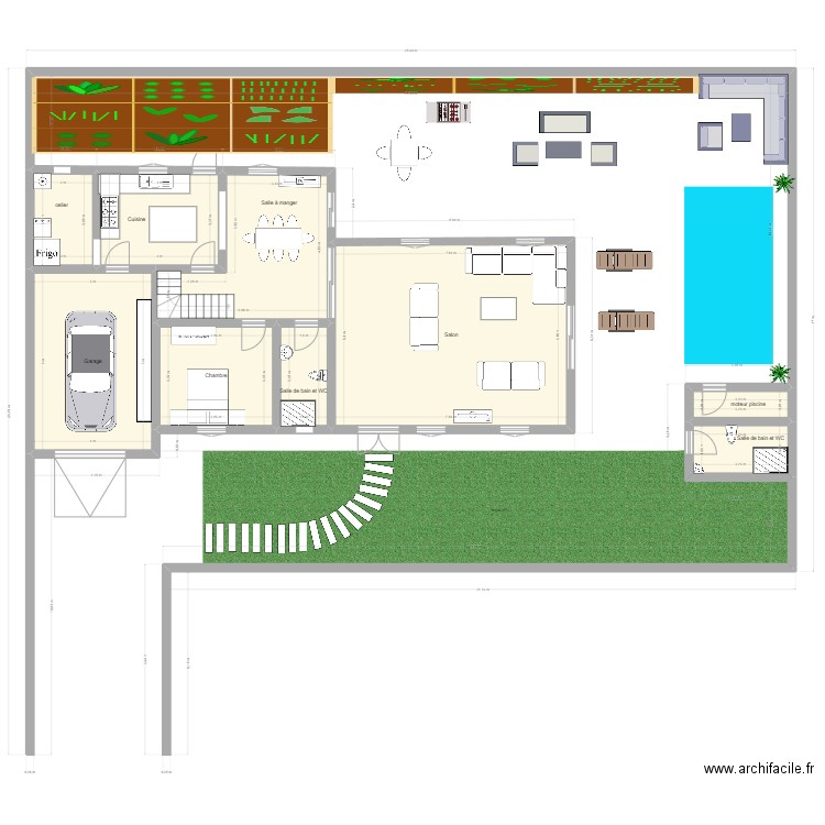 yyy. Plan de 9 pièces et 137 m2